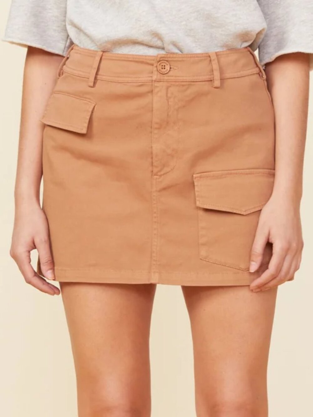NWT Monrow Hazelnut Cargo Mini Skirt S